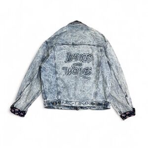 Vintage 80s "Dances With Wolves"‎ Acid Wash Denim Jacket